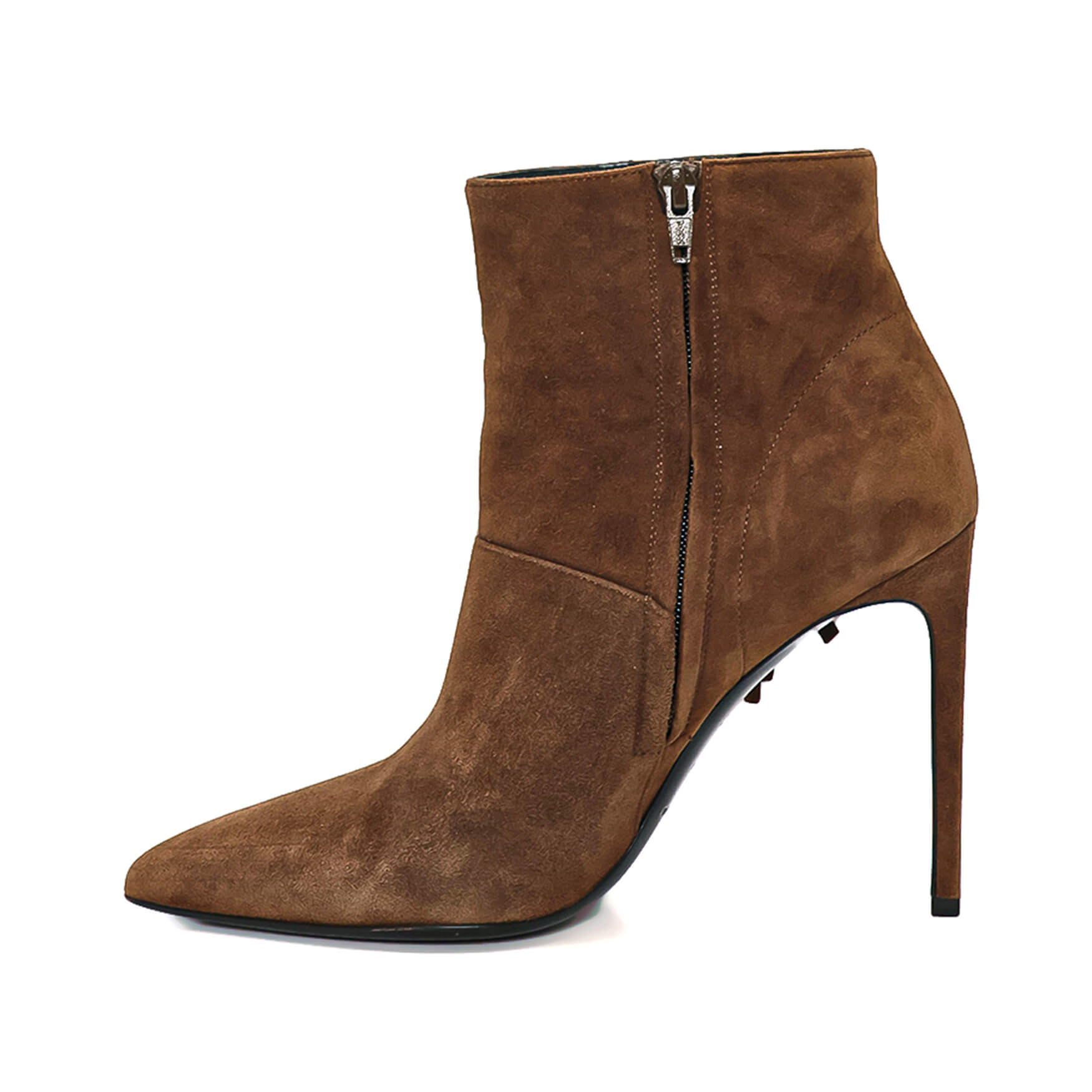 Yves Saint Lauent - Paris Brown Suede Fringee Pump Booties